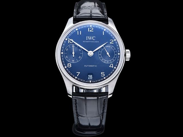 42mm Leather Strap Portugieser 7 Days Automatic Blue Dial IWC-24013