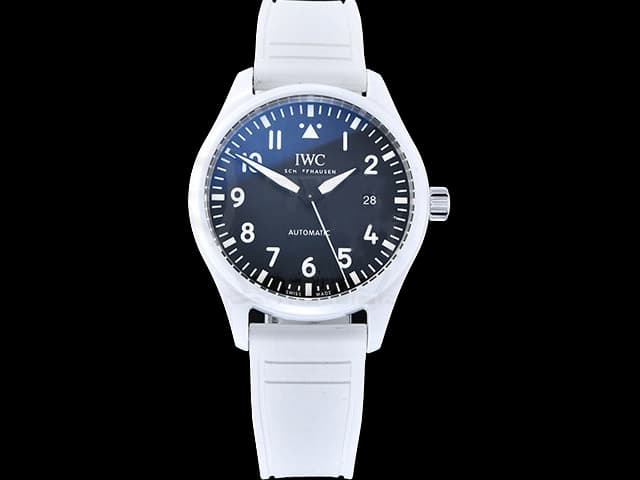 Ceramic 41mm Rubber Strap Top Gun Lake Tahoe Black Dial IWC-25022
