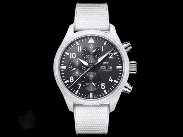 Ceramic 45mm Rubber Strap Pilot Chronograph Top Gun 69385 Black Dial IWC-26012