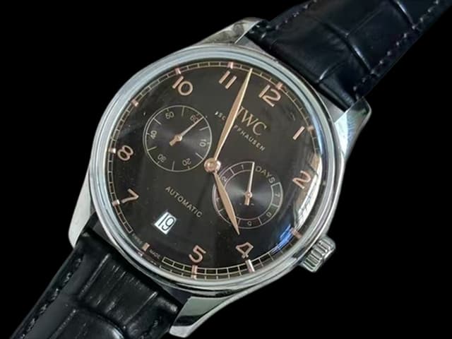 42mm Leather Strap Portugieser 7 Days Automatic Black Dial IWC326