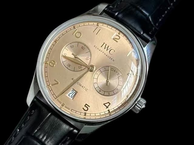 42mm Leather Strap Portugieser 7 Days Automatic Gold Dial IWC327