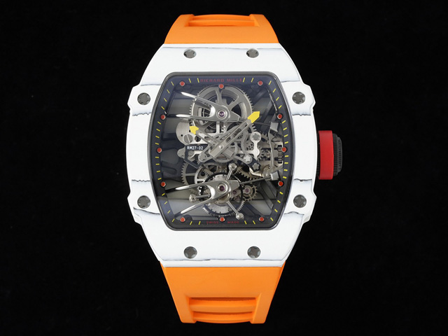 RM27-02 Nadal Real Tourbillon Carbon Orange Rubber Strap RM-22034