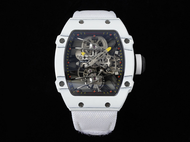 RM27-02 Nadal Real Tourbillon Carbon White Nylon Strap RM-22041