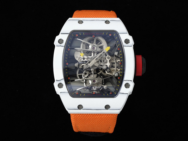 RM27-02 Nadal Real Tourbillon Carbon Orange Nylon Strap RM-22044