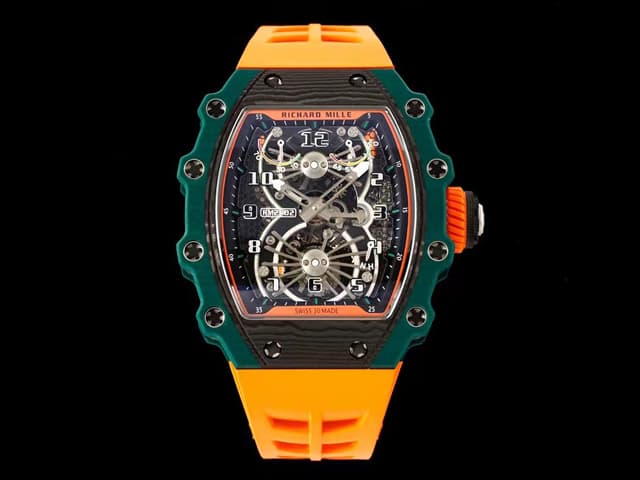 RM21-01 Aerodyne Real Tourbillon NPNT Orange Rubber Strap RM-23032