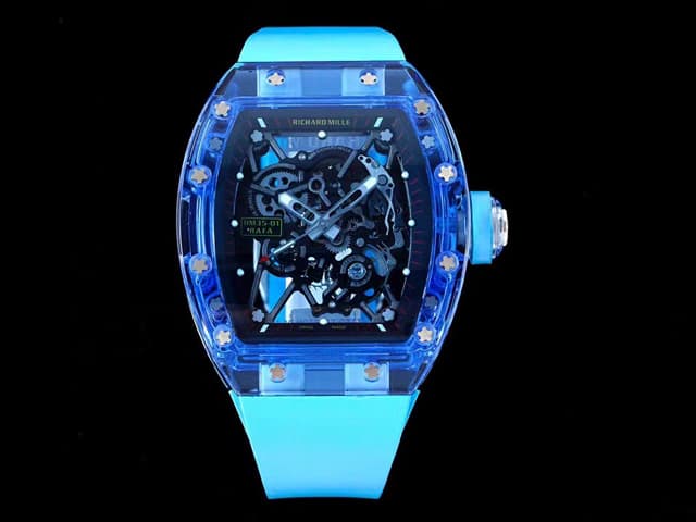 RM035-01 RMUL2 Transparent Sapphire Blue Rubber Strap RM-23044