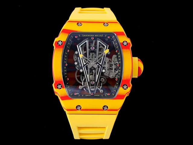 RM27-03 Nadal Real Tourbillon Carbon Yellow Rubber Strap RM-23054