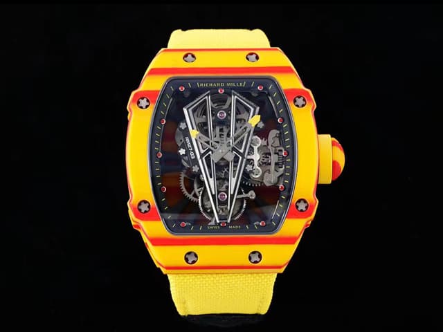 RM27-03 Nadal Real Tourbillon Carbon Yellow Nylon Strap RM-23064