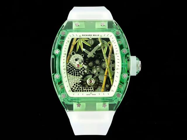 RM 26-01 Tourbillon Panda Transparent Sapphire Transparent Rubber Strap RM-23101