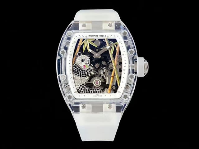 RM 26-01 Tourbillon Panda Transparent Sapphire Transparent Rubber Strap RM-23102