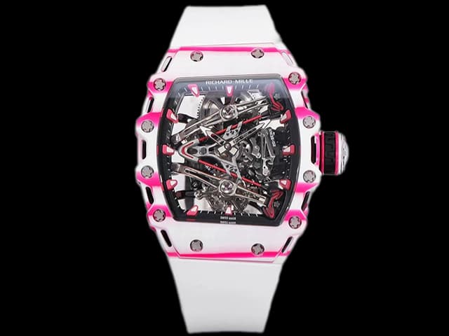 RM 38-02 Bubba Watson Real Tourbillon Carbon White Rubber Strap RM-24022