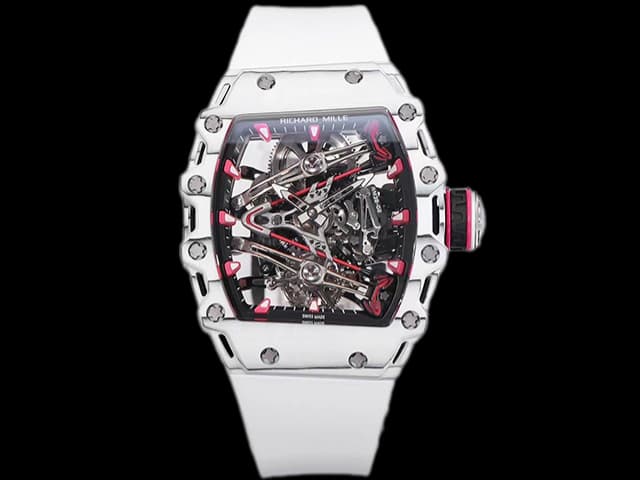 RM 38-02 Bubba Watson Real Tourbillon Carbon White Rubber Strap RM-24024