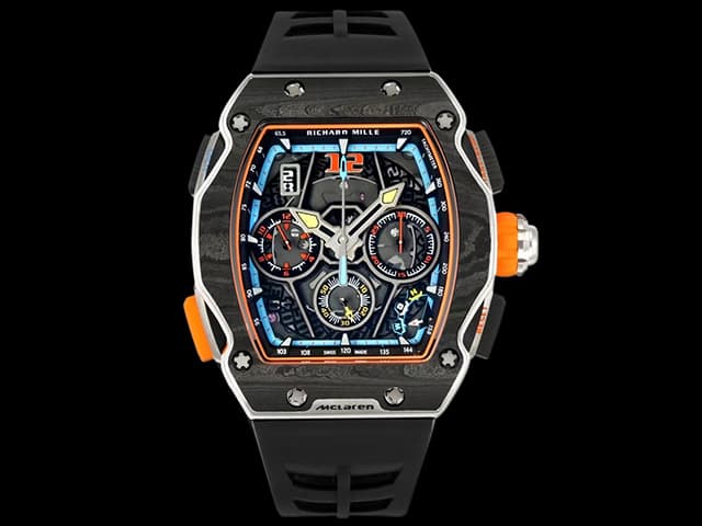 Carbon RM 65-01 Automatic Split-Seconds Chronograph McLaren W1 Rubber Strap RM-25021