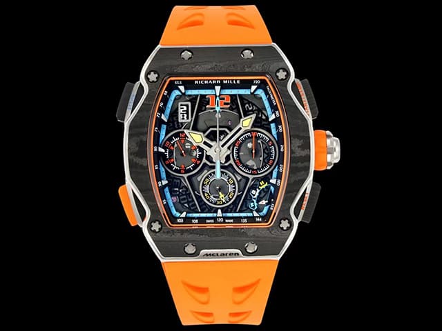Carbon RM 65-01 Automatic Split-Seconds Chronograph McLaren W1 Rubber Strap RM-25022