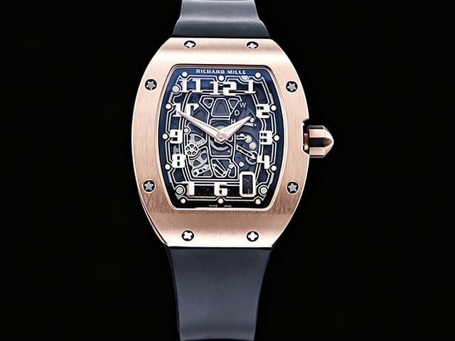 Rose Gold Titanium 39mm RM67-01 Extra Flat Rubber Strap RM-26012