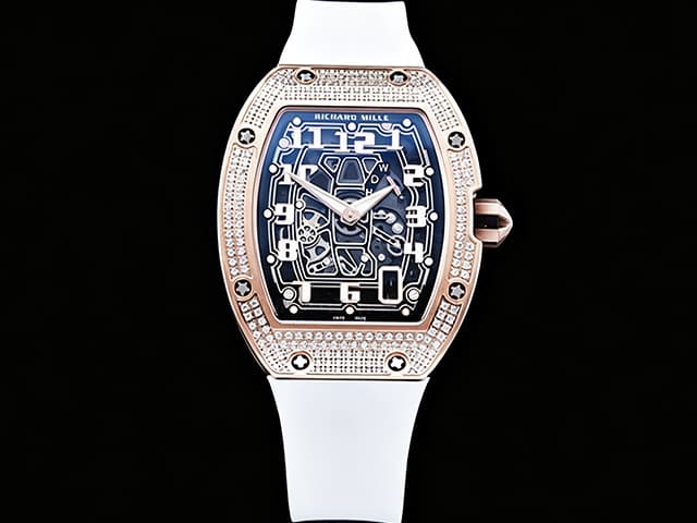 Rose Gold Titanium 39mm RM67-01 Extra Flat Rubber Strap Diamond Bezel RM-26013