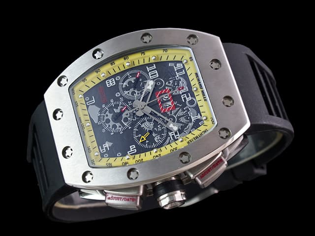 40mm RM011 Rubber Strap Steel Automatic Yellow RM30