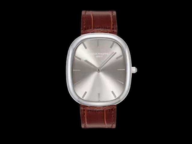 36mm Leather Strap Golden Ellipse 5738 Swiss Quartz Silver Dial PP-26005