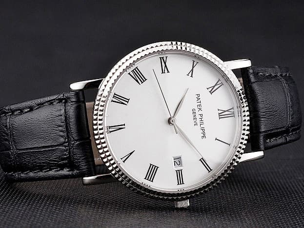 39mm Calatrava 3944 Leather Strap Quartz White Dial PP385