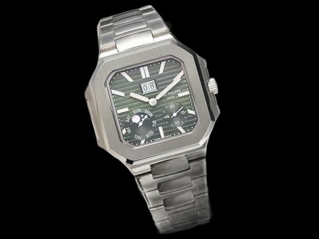 45mm Cubitus 5822 Grand Date Day Moon Phases Automatic Steel Green Dial PP398