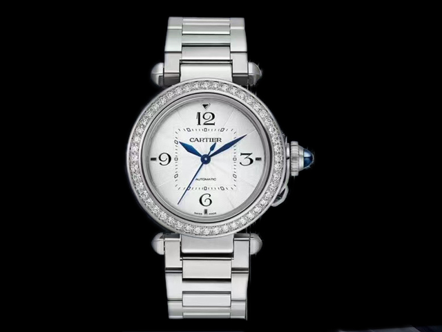 35mm Pasha Lady 2892 Automatic Diamond Bezel White Dial CAR-21012