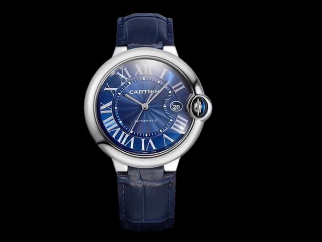 42mm Ballon Bleu Leather Strap 2824 Automatic Blue Dial CAR-23032