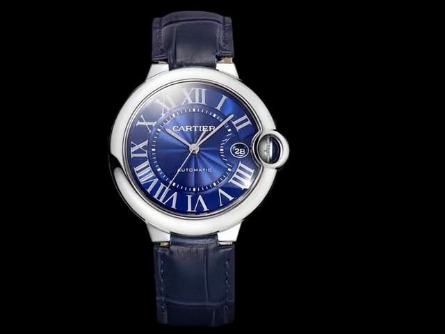 40mm Ballon Bleu Leather Strap 2824 Automatic Blue Dial CAR-23042