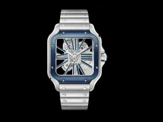 40mm Santos Skeleton 9611MC Automatic Steel Blue Dial CAR-25003