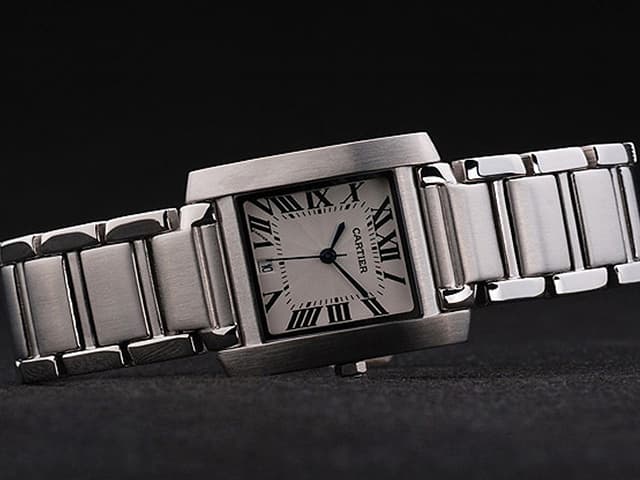 30mm Tank Francaise Quartz Steel White Dial CT14