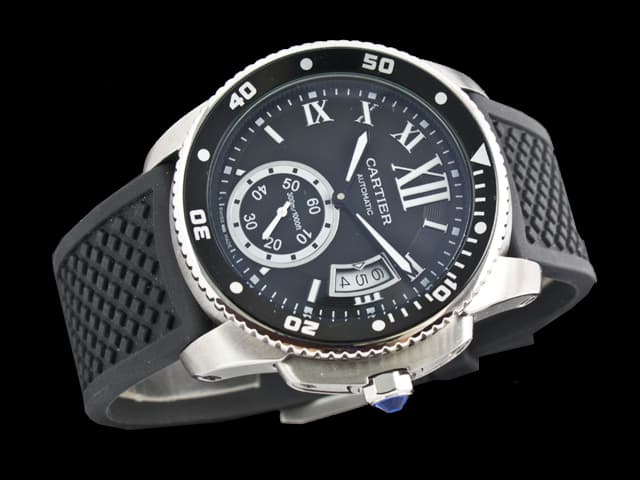 42mm Calibre de Diver Rubber Strap Automatic Black Dial CT552