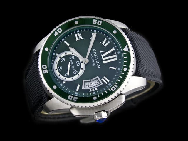 42mm Calibre de Diver Rubber Strap Automatic Green Dial CT629