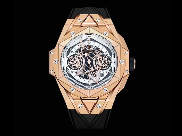 Rose Gold 45mm Big Bang Sang Bleu II 7750 Rubber Strap Automatic Chrono White Dial HB-21022