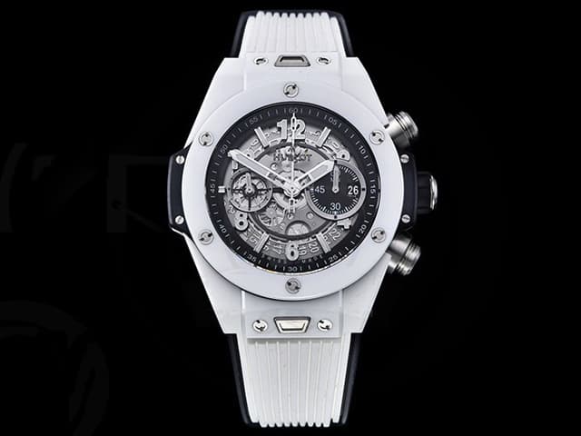 Ceramic 44mm Big Bang Unico White Rubber Strap 7750 Automatic Chronograph HB-22032