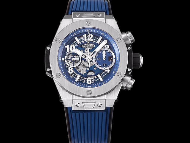 44mm Big Bang Unico Rubber Strap 7750 Automatic Chronograph Blue Dial HB-22041