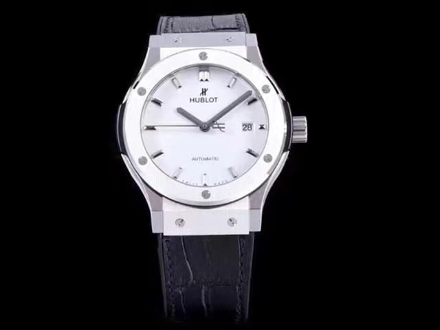 42mm Classic Fusion Bang Rubber Strap 2892 Automatic White Dial HB-23002