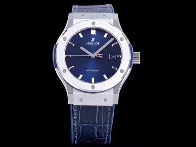 42mm Classic Fusion Bang Rubber Strap 2892 Automatic Blue Dial HB-23004