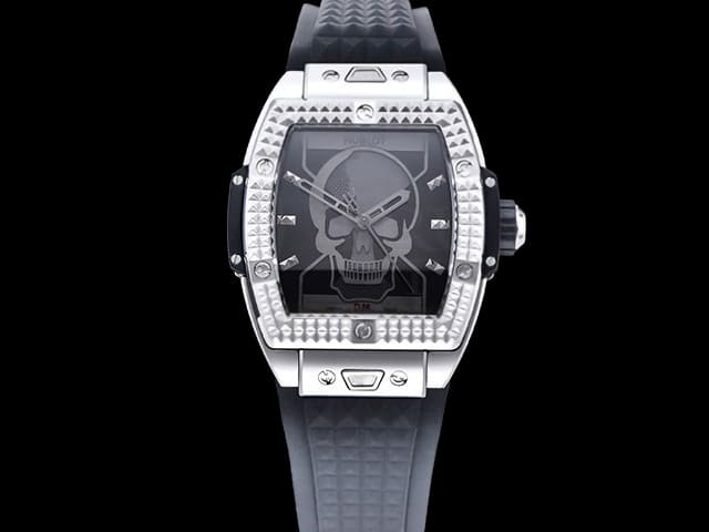 42mm Spirit of Big Bang Rubber Strap 1710 Automatic Black Skull Dial HB-24061