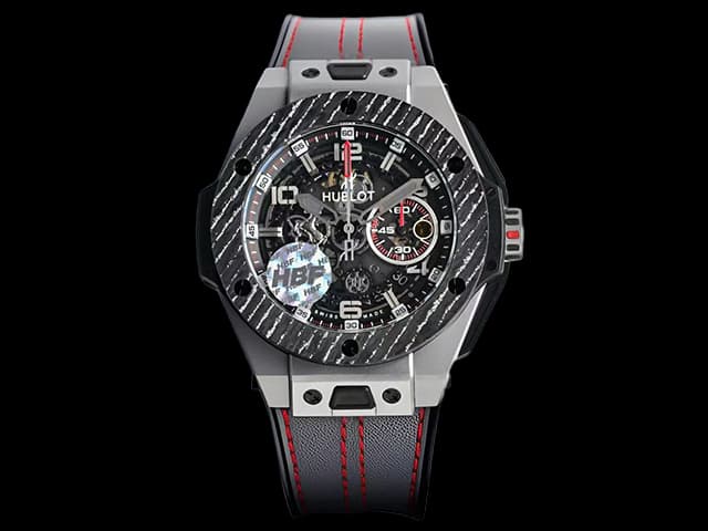 Titanium 45mm Big Bang Unico Ferrari Rubber Strap 7750 Automatic Chronograph Blue Dial HB-26001