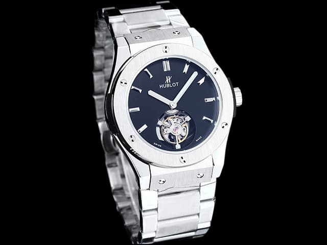42mm Big Bang Solo Bang Tourbillon Steel Black Dial HUB696