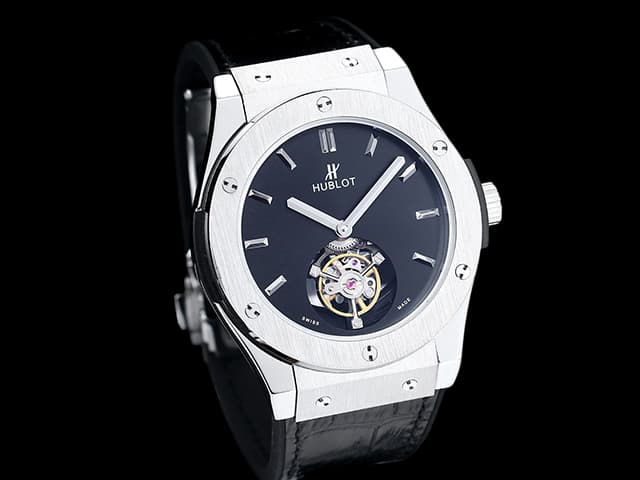 42mm Big Bang Rubber Strap Solo Bang Tourbillon Black Dial HUB699