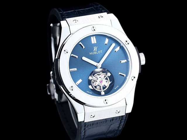 42mm Big Bang Rubber Strap Solo Bang Tourbillon Blue Dial HUB701