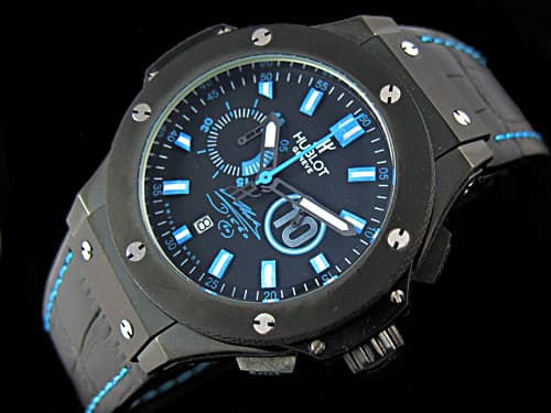 PVD 42mm Big Bang Maradona Rubber Strap Quartz Chronograph Black Dial HUB261