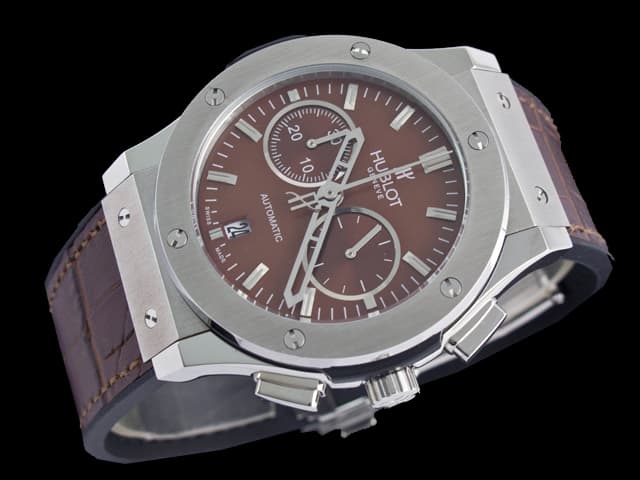 42mm Classic Fusion Rubber Strap Quartz Chronograph Brown Dial HUB321