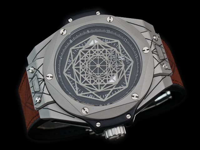 42mm Big Bang Sang Bleu Rubber Strap Quartz Black Dial HUB554