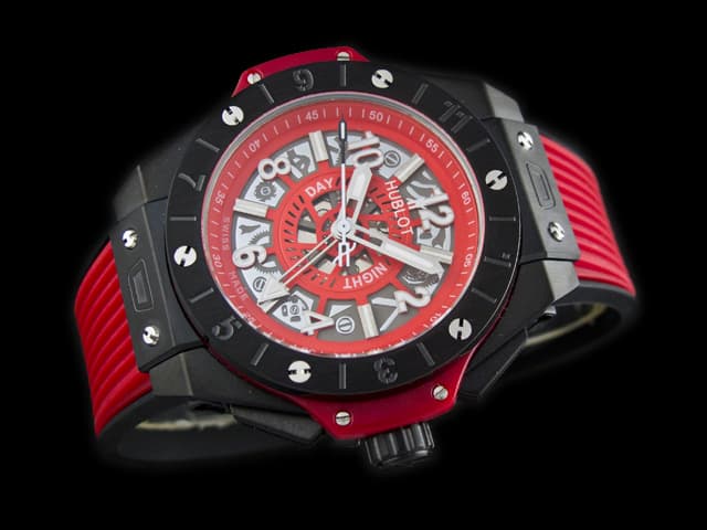 PVD 42mm Big Bang Unico GMT Rubber Strap Automatic Red Dial HUB581