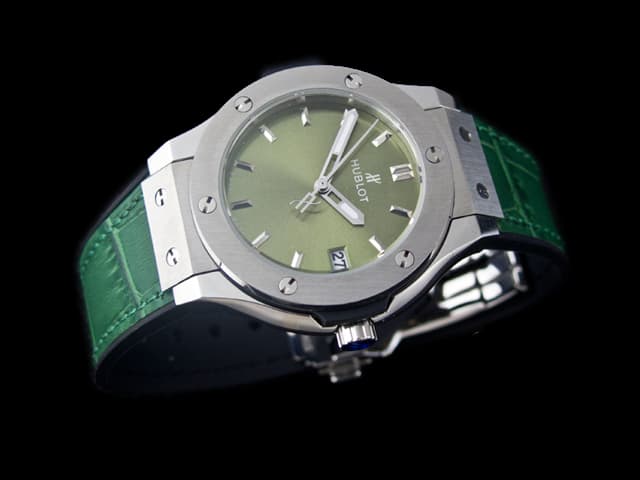 35mm Classic Fusion Lady Rubber Strap Quartz Green Dial HUB604