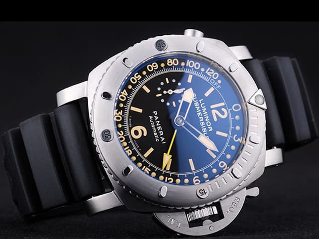 47mm Rubber Strap Submersible PAM 193 Automatic Black Dial PA130