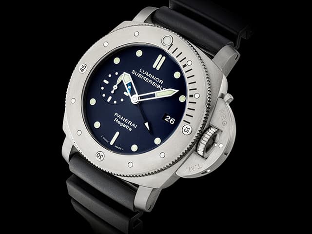 47mm Rubber Strap Luminor Submersible 1950 Regatta 3 Days GTM Pole PAM 371 Automatic Blue Dial PA275