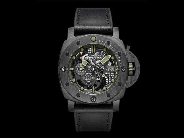 Carbon 47mm Nylon Strap Submersible S Brabus PAM 1283 Automatic Black Dial PA306