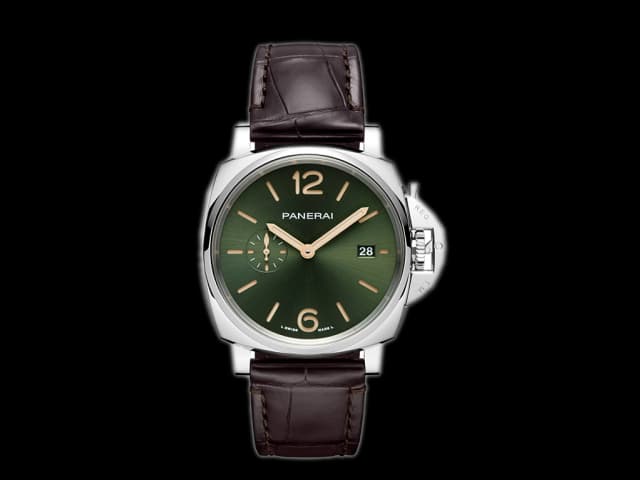 45mm Leather Strap Luminor Due 3 Days Platinumtech PAM 1329 Automatic Green Dial PA312